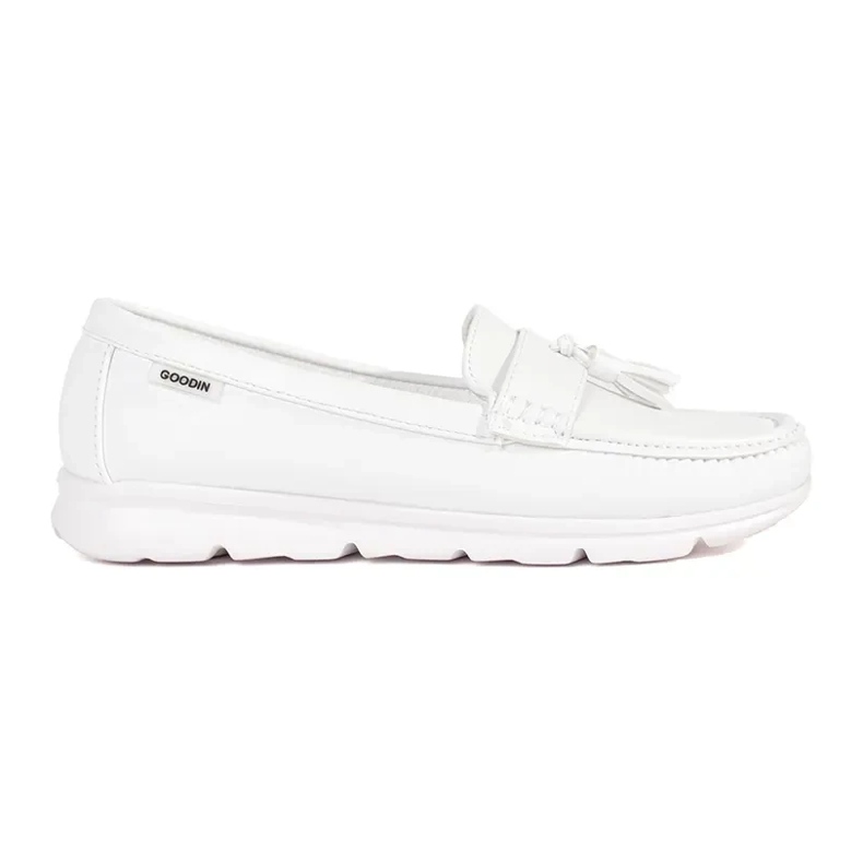 Goodin Fehér lohák rojtokkal alacsony ékön