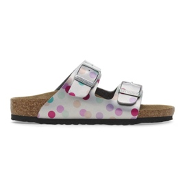 Birkenstock Arizona BS 1029805 flopok pöttyösben ezüst