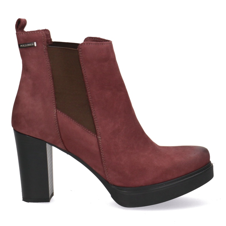 Polbut Női bőr magas sarkú cipő Pollonus Burgundy 5-0871-011 piros