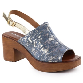 M. DASZYŃSKI Női szandál az oszlopon, aranyozott M. Dasyński MR23126-7 kék