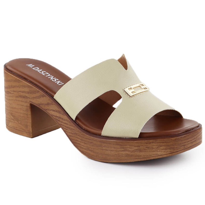 M. DASZYŃSKI Női papucs a bézs poszton M. Dasyński MR23126-11