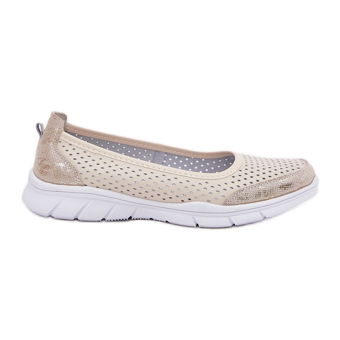 Bőr OpenWork Vinceza Ballerinas 95323 Bézs Bőr OpenWork Vinceza Ballerinas 95323 Bézs