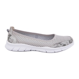 Bőr OpenWork VinceZa Ballerinas 95323 Szürke