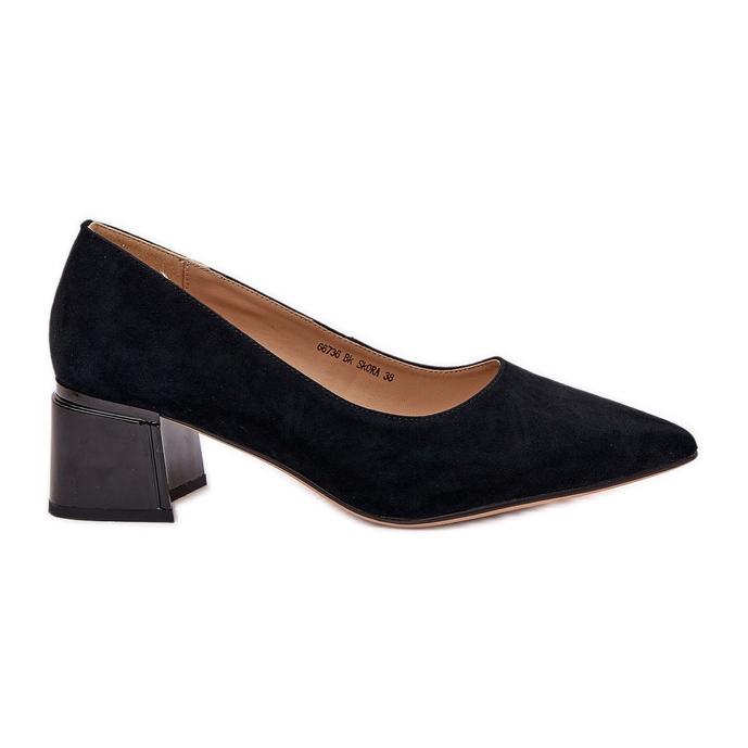 Suede Smooth Pumps hegyes szerszámokkal Vinceza 66736 fekete