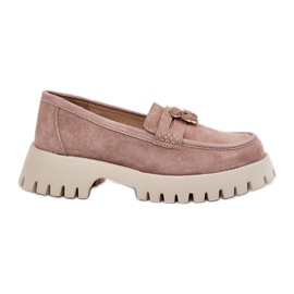 Vinceza Női velúr mokaszinok csapokkal medve Vinceeza 79533 bézs