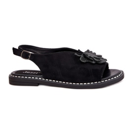 Jezzi Lapos, feküdt női szandál fekete dekorációval