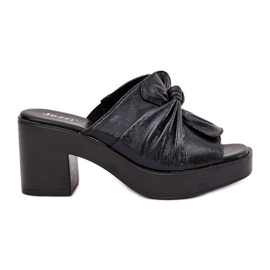 Jezzi Női papucs flopok az öko bőr posztján fekete Jezzi Női papucs flopok az öko bőr posztján fekete