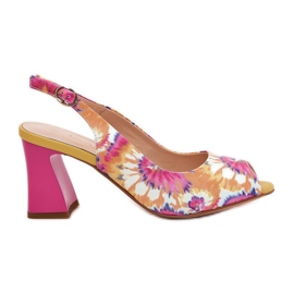 S.Barski Bőr mintás női szandál a sárga CR51-006 Multolor Poston S.Barski Bőr mintás női szandál a sárga CR51-006 Multolor Poston