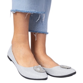 Ezüst női csillogó balerinák cirkonokkal