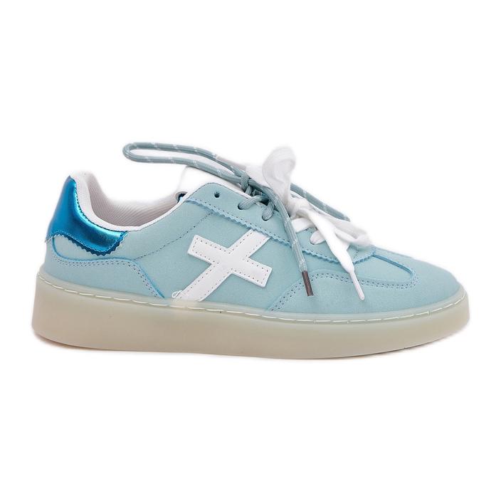 Alacsony női sportcipő menta leopárd nyomtatással kék