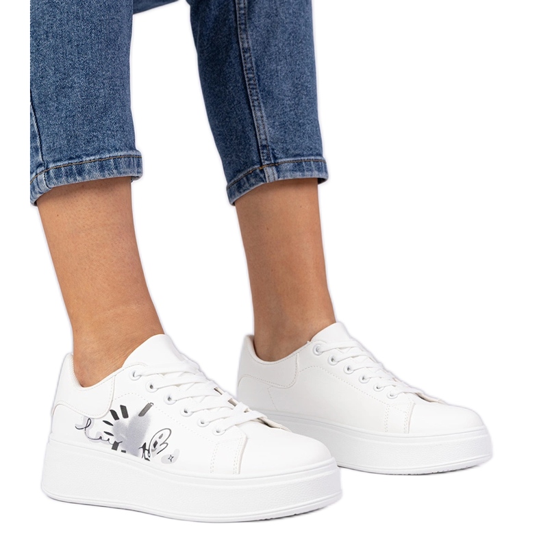 Fehér cipők női sport cipők nyomtatással