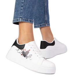 Fehér és fehér cipők női sport cipők nyomtatással Fehér és fehér cipők női sport cipők nyomtatással