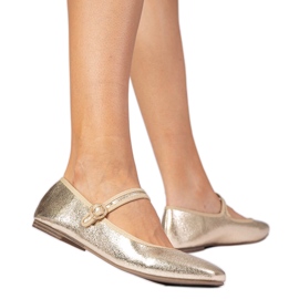 Arany női balerinák cirkonokkal aranysárga