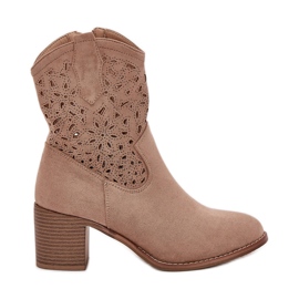 OpenWork Boots Női Magas sarkú S.Barski Hy51-125 Bézs