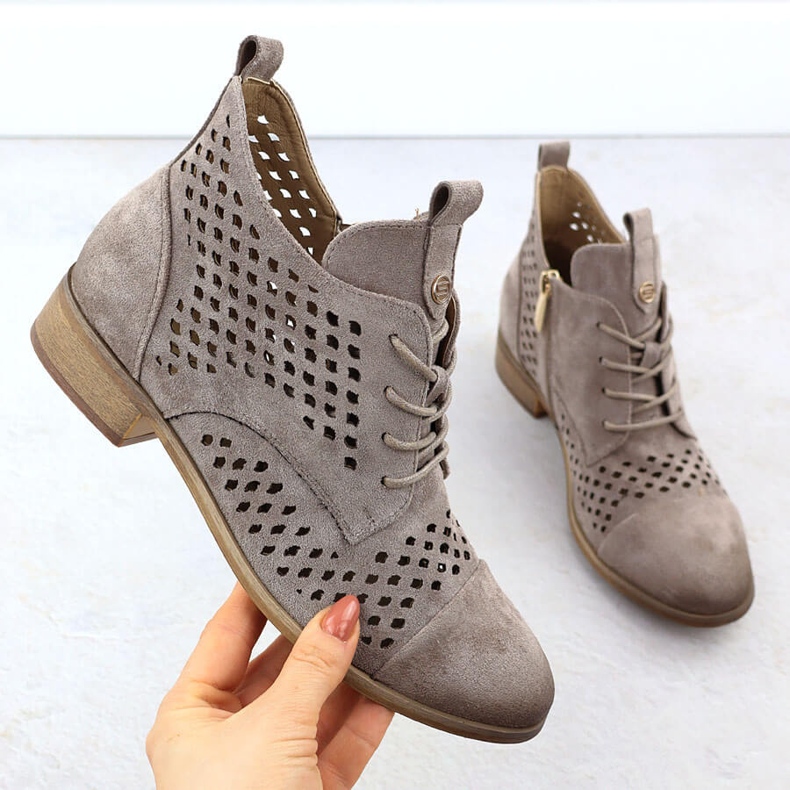 Női nyílt munkás csizma velúr khaki potocki sz12091 zöld