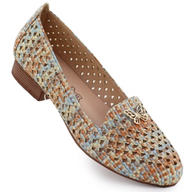 M. DASZYŃSKI Női szabadmunka cipő alacsony sarkú cipővel Bézs M. Dasyński SA222-3