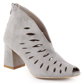 Női velúr nyitott lábujj szürke potocki 20318 női nyitott csizma