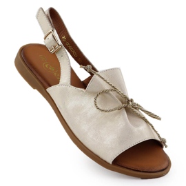 Cambell Női bőr szandál camell sz00657 aranysárga