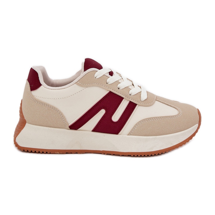 Női sportcipő bézs-kék platformon