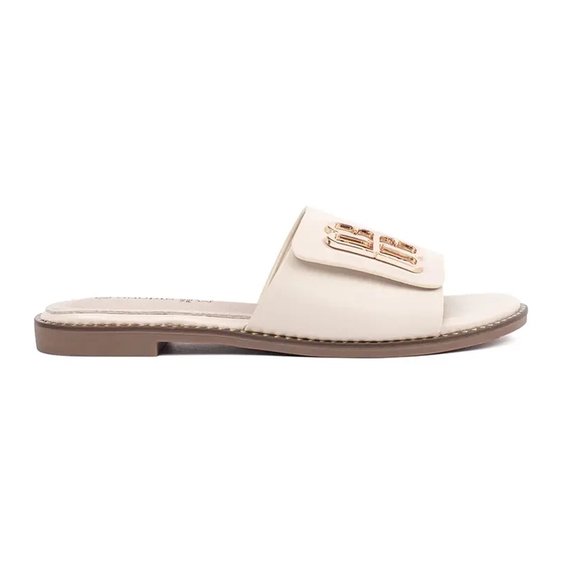 Goodin Könnyű -BEIGE női szárnyak egy díszes lapos talpon bézs