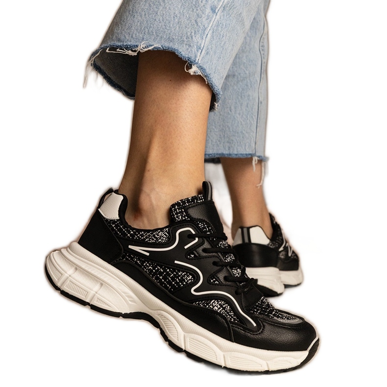 Fekete cipők sport cipők