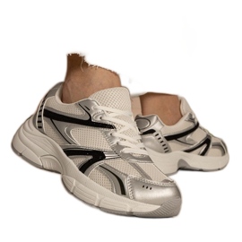 Ezüst cipők női sport csillogással