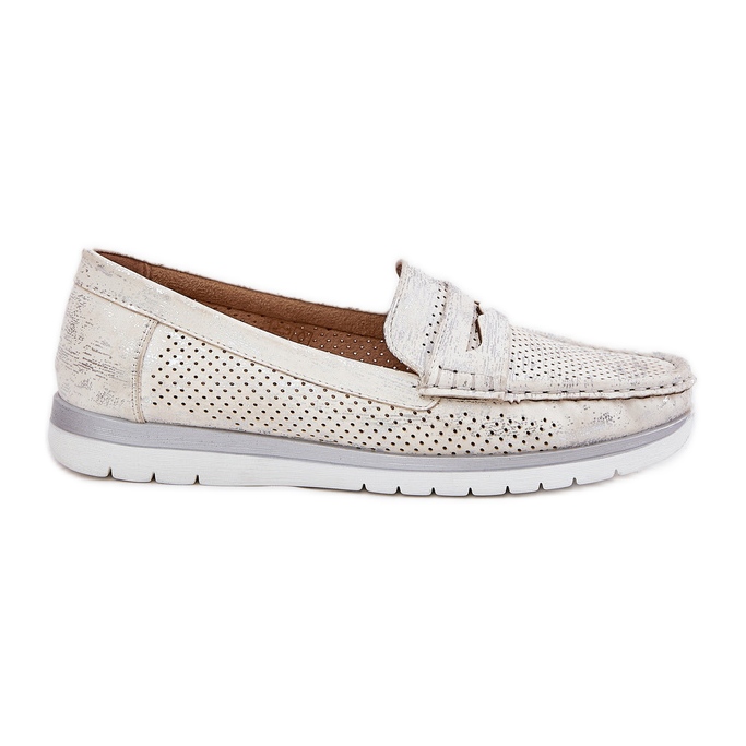 Női mokaszinok Eco bőrből, arany aranysárga