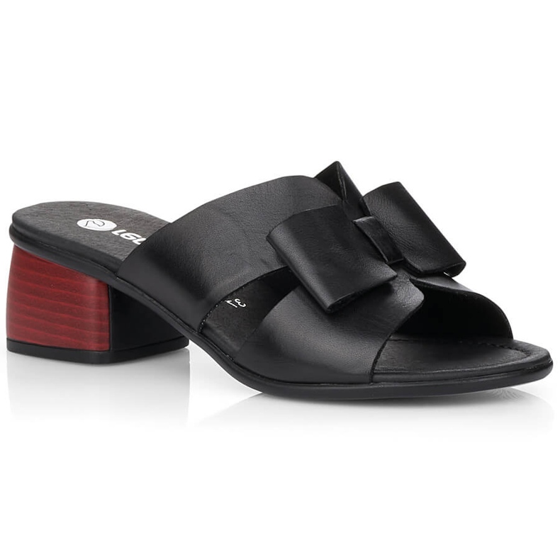 Női bőr papucs a fekete Remonte R8759-01 blokkon