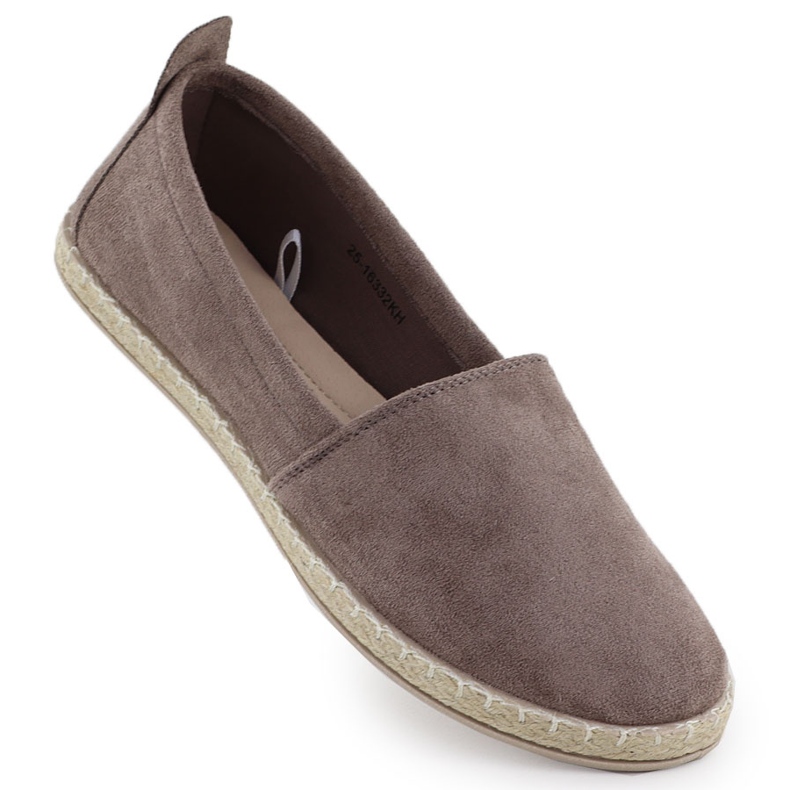 A női espadrilles csúszott velúr khaki potocki py16332 zöld