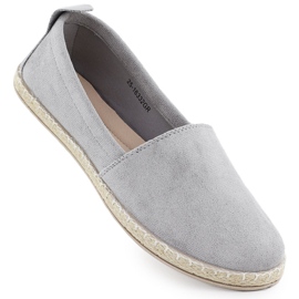 Espadrilles női csúszó velúr szürke potocki py16332