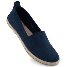 A női espadrilles behelyezett velúr sötétkék potocki py16332