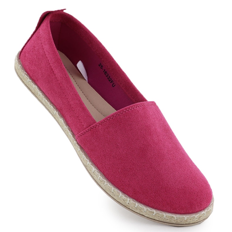 Espadrilles női csúszás -Suede Fuchsia Potocki PY16332 rózsaszín