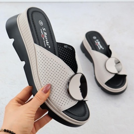 S.Barski Női bőr papucs nyitott bézs S. Barski LR51-662 S.Barski Női bőr papucs nyitott bézs S. Barski LR51-662