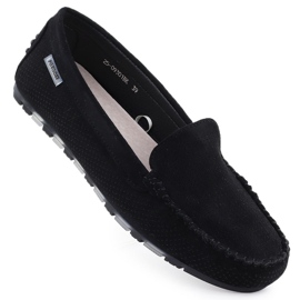 Moccasins női velúr cipő fekete potocki wl09301