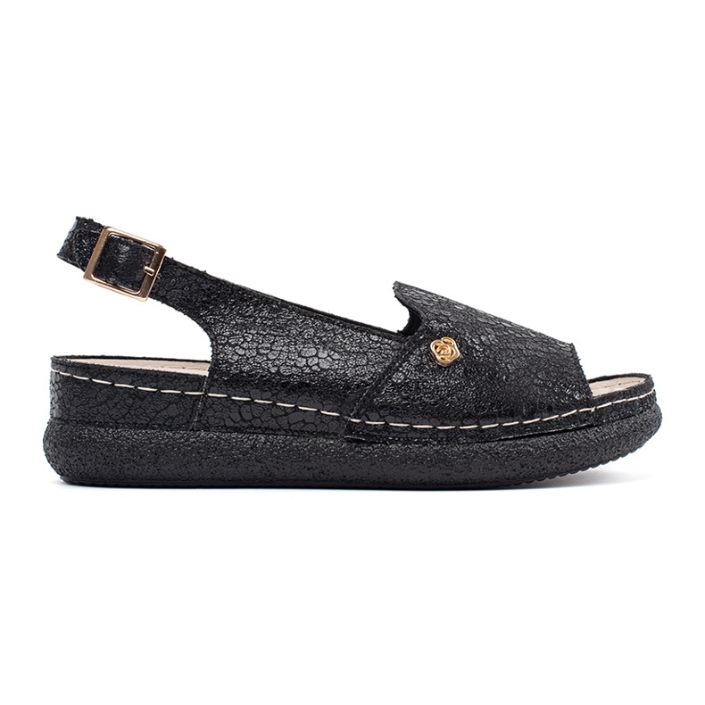 Goodin Fekete szandál bőr talpbetéttel