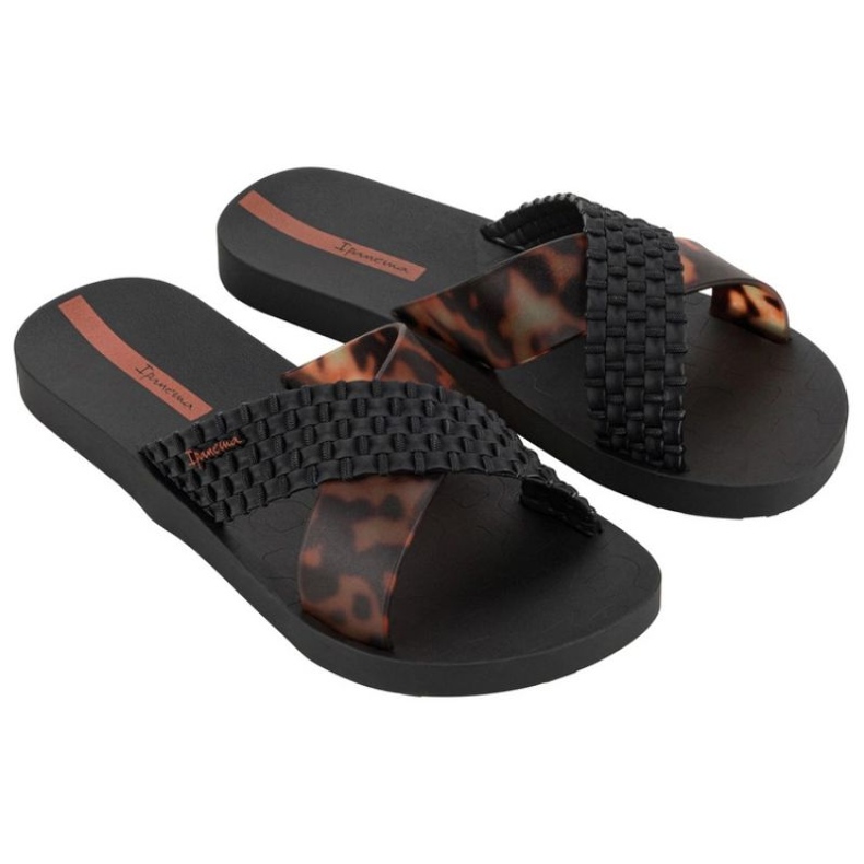 Ipanema diavia diák 27214 bc402 fekete leopárd flip -flops