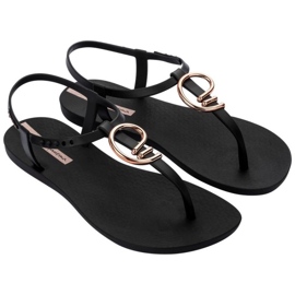 Ipanema osztályú csóvászon 83656 BD172 Sandles fekete arany megjelenés