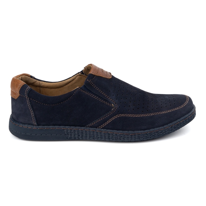 KOMODO Férfi bőr cipő alkalmi 854/2 Navy Blue kék