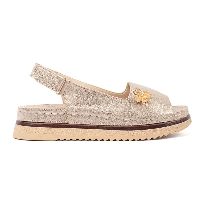 Goodin Arany szandál a platformon egy tűvel aranysárga