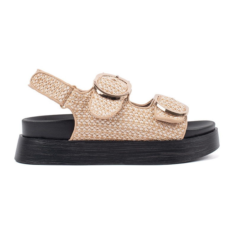 Goodin Szandál egy bézs és fehér kockás platformon