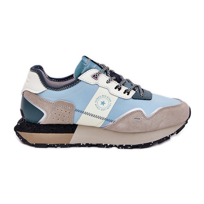 Big Star Női velúr cipők nagy csillag RR274245 Hi-Polish System szürke-kék