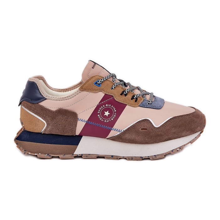 Férfi velúr cipők az RR174475 Big Star-on Hi-Polish bézs rendszer