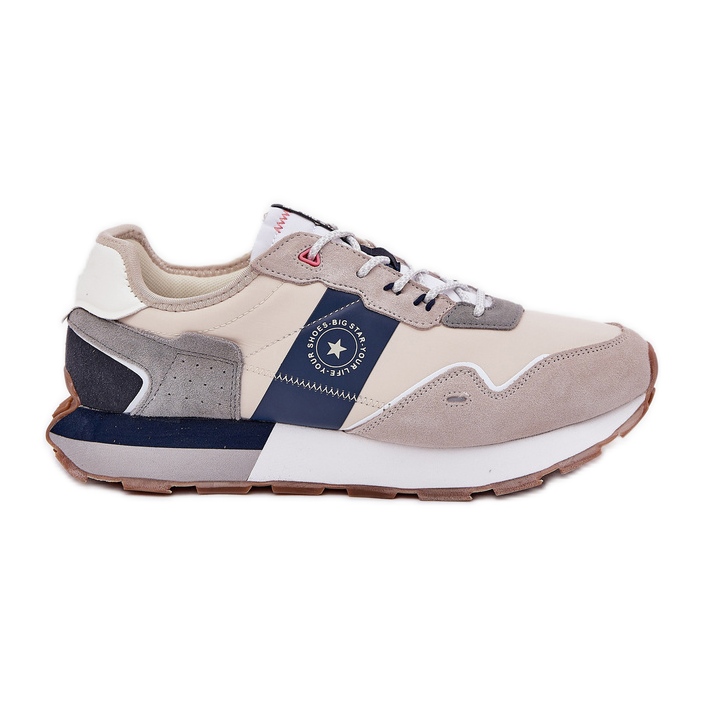 Férfi velúr cipők a Big Star RR174471 Hi-Polish System Platformon szürke