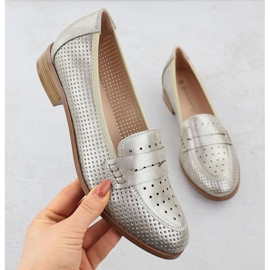 Női cipő lordok nyitott fémes arany potocki 12581 aranysárga