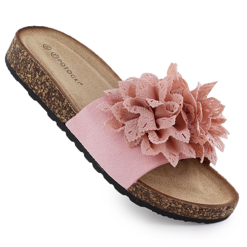 Női papucsok virágokkal rózsaszín potocki gn17301 Női papucsok virágokkal rózsaszín potocki gn17301
