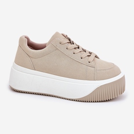 Cipők egy hatalmas platformon, sima bézs