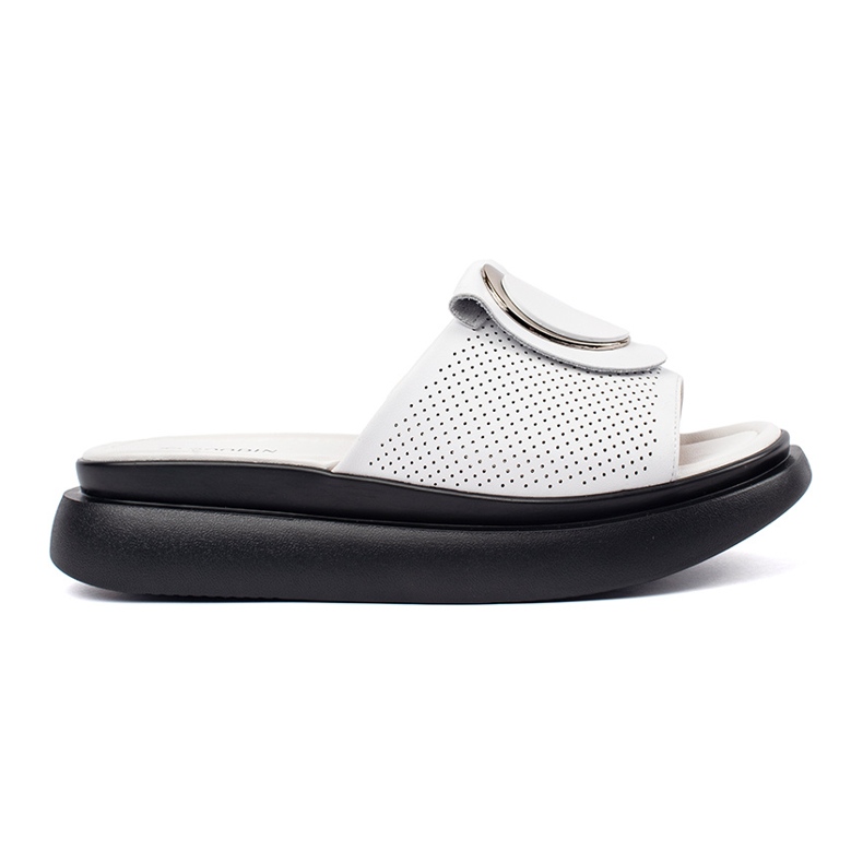 Goodin Fehér és fehér kényelmes papucs a peronon