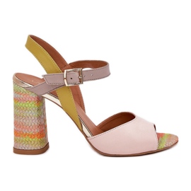 Bőr elegáns szandál a Laura Messi 2136 Multolor Poston bézs