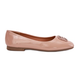 Vinceza Festett elegáns női balerinák, dekoratív Vinceeza 17377 bézs részletekkel