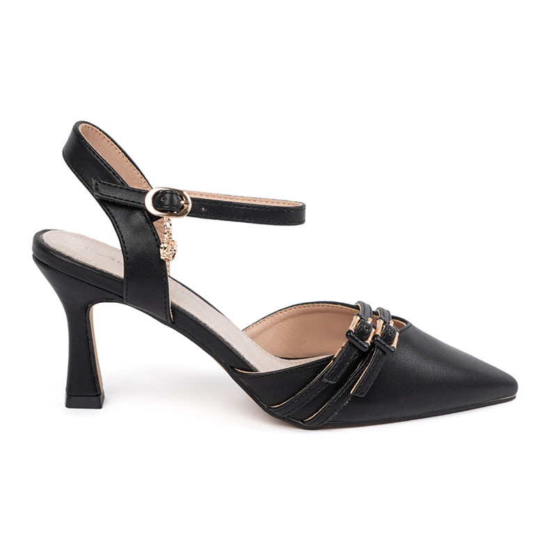 Goodin Fekete pumpák nyitott sarokkal